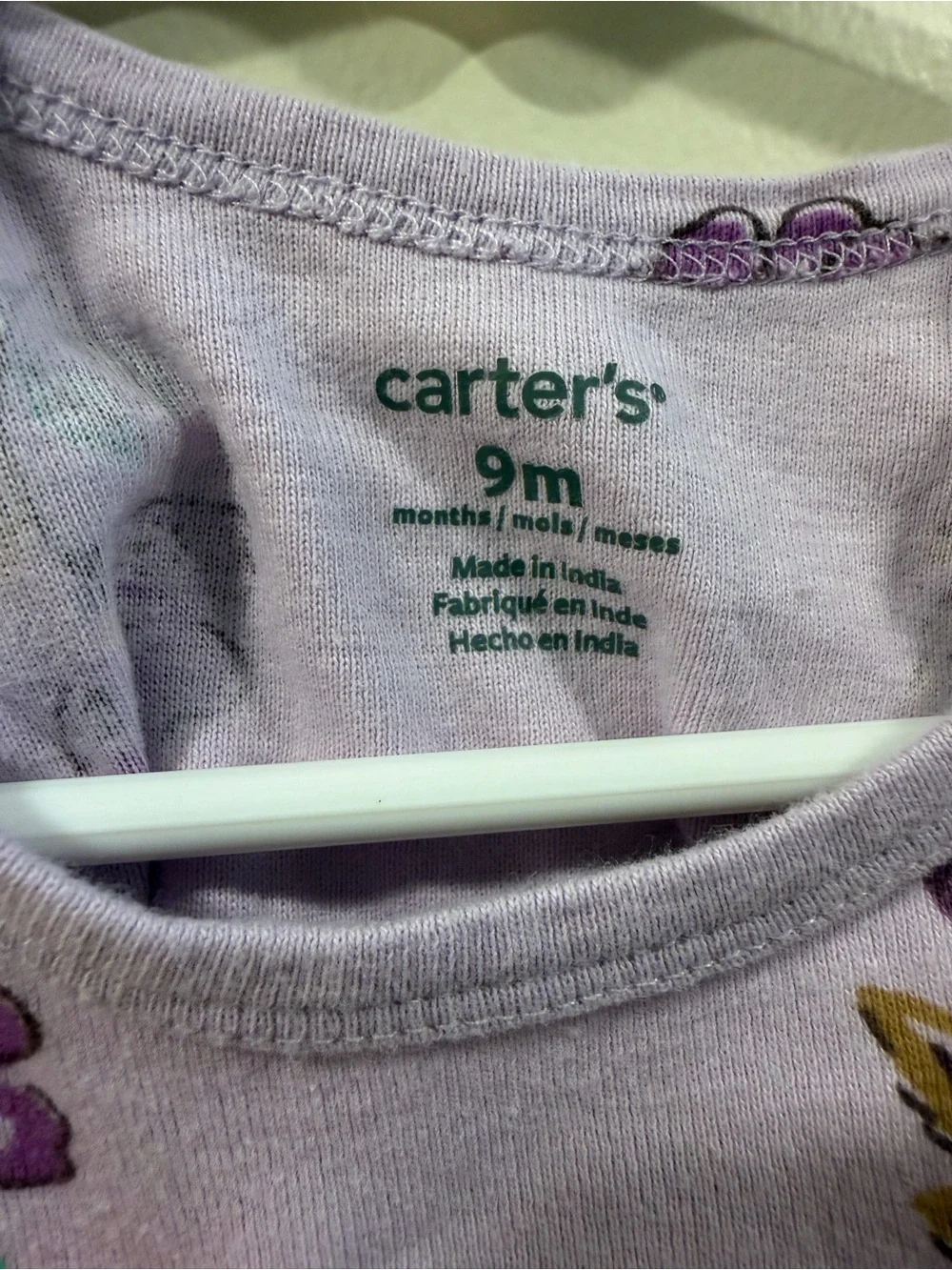 Carter's Lilac Floral Knot-Shoulder Baby Romper